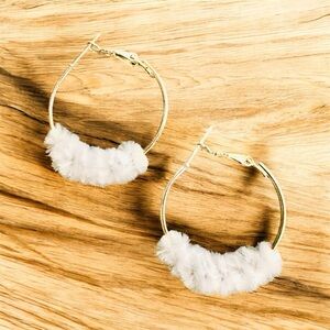 Elegant White Hoop Earrings